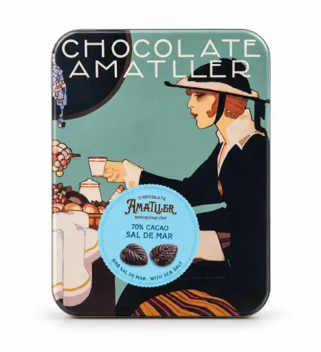 Lata Amatller 70% cacao y sal marina