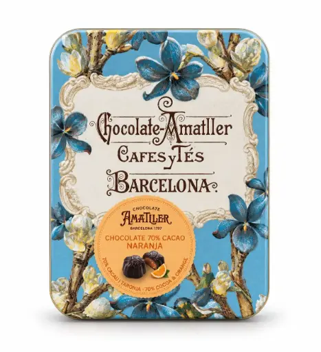 Lata Amatller Bombones cacao y naranja